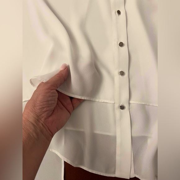 Joseph Ribkoff Women’s Blouse White Button Down Long Sleeve Flowy - Picture 4 of 11